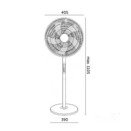 Подов вентилатор VIENTO-R 40W/230V, черен, с дистанционно управление