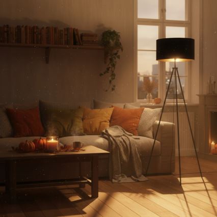 Подова лампа 1xE27/40W/230V черна