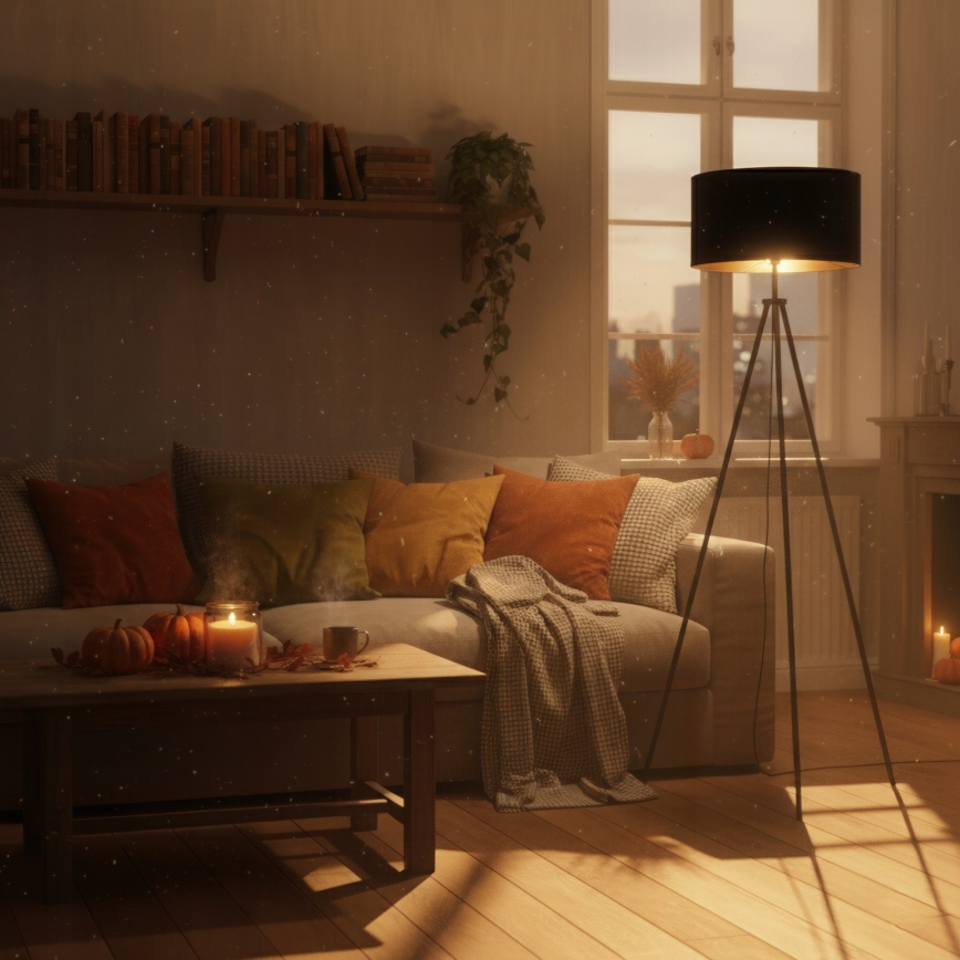 Подова лампа 1xE27/40W/230V черна