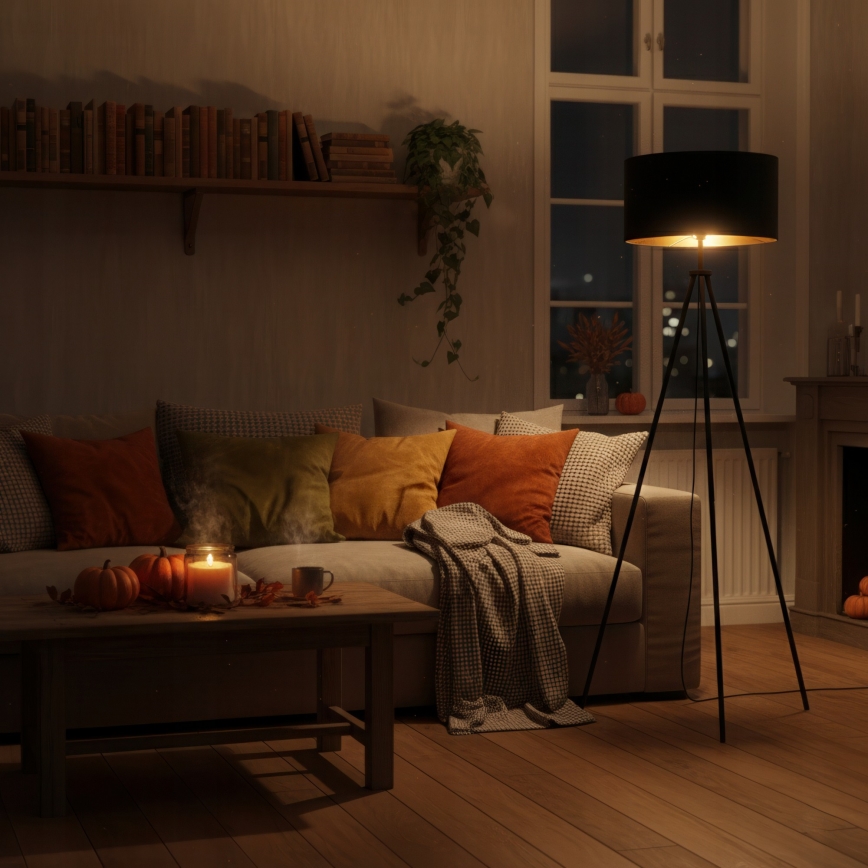 Подова лампа 1xE27/40W/230V черна