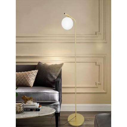 Подова лампа 1xE27/40W/230V златна/бяла