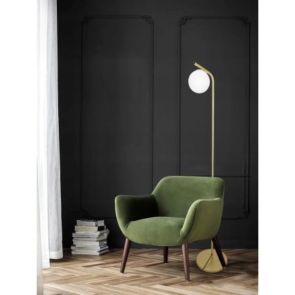 Подова лампа 1xE27/40W/230V златна/бяла