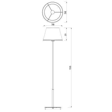 Подова лампа ARDEN 1xE27/15W/230V, бежова