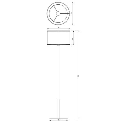 Подова лампа ARDEN 1xE27/15W/230V бежова/кафява