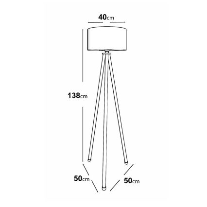 Подова лампа AYD 1xE27/40W/230V черна/бяла