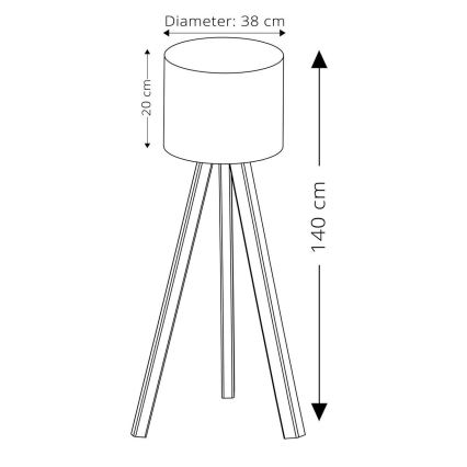 Подова лампа AYD 1xE27/40W/230V синя/кафява