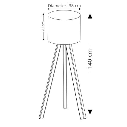 Подова лампа AYD 1xE27/40W/230V кафява