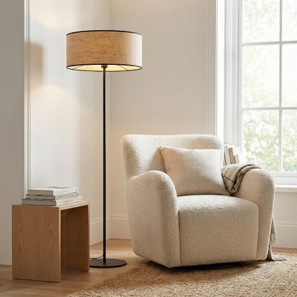 Подова лампа ECO 1xE27/15W/230V бежова/ротанг