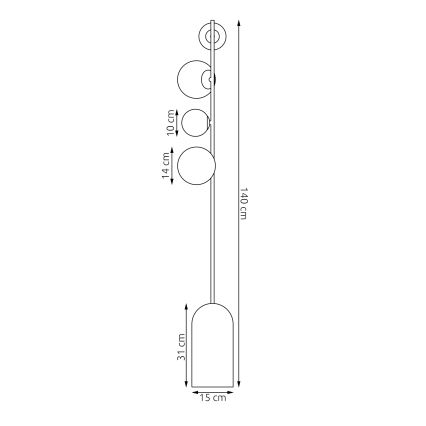Подова лампа ETNO 4xG9/8W/230V черна