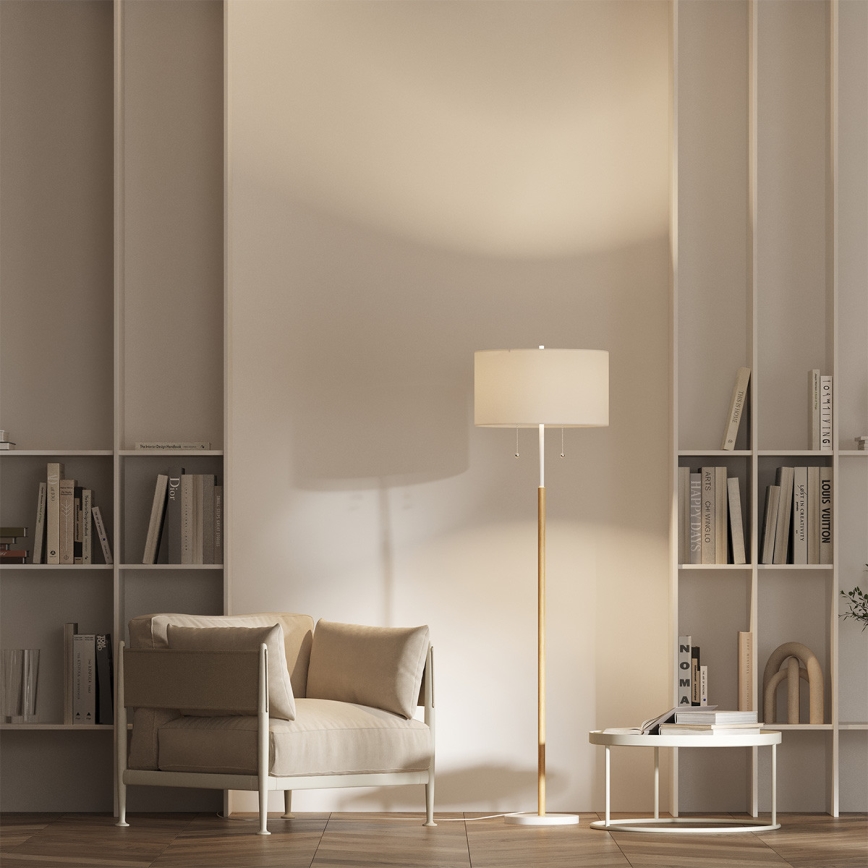 Подова лампа FOGO 2xE27/15W/230V бяла/бежова