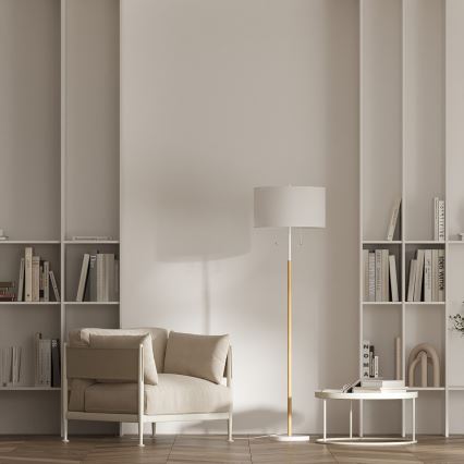 Подова лампа FOGO 2xE27/15W/230V бяла/бежова