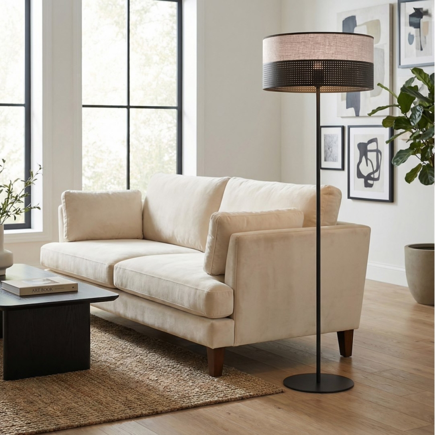 Подова лампа KARBON 1xE27/15W/230V черна/сива