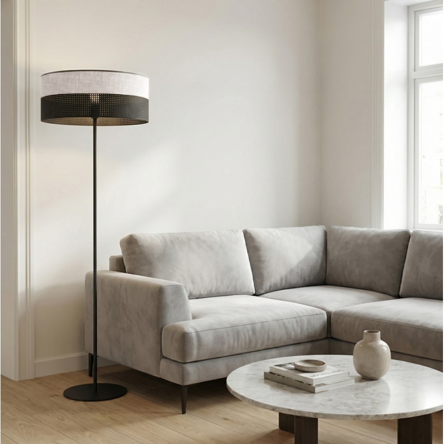 Подова лампа KARBON 1xE27/15W/230V черна/сива