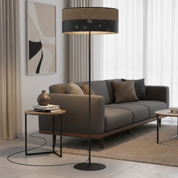 Подова лампа KARBON 1xE27/15W/230V черна/кафява