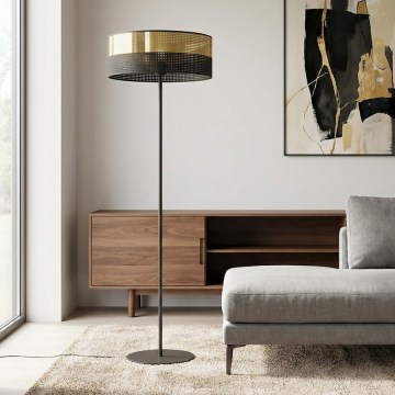 Подова лампа LUX 1xE27/15W/230V черна/златна