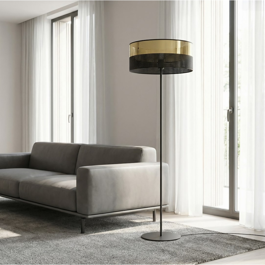 Подова лампа LUX 1xE27/15W/230V черна/златна