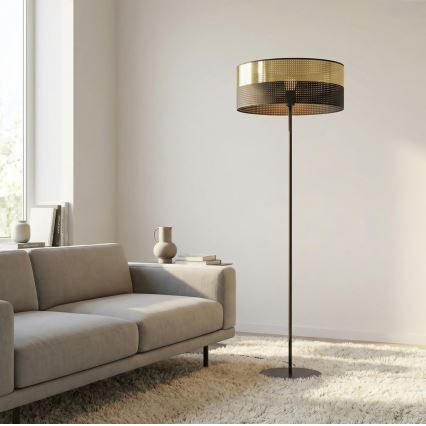 Подова лампа LUX 1xE27/15W/230V черна/златна
