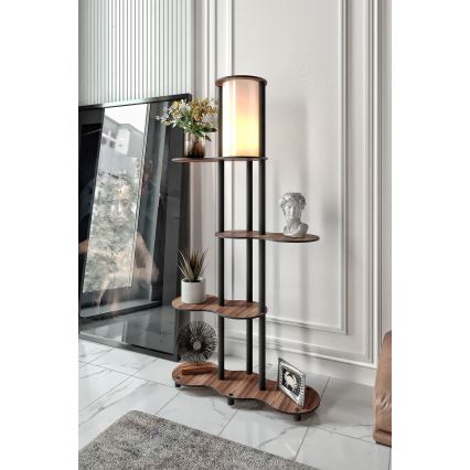 Подова лампа NOTO с полици 1xE27/40W/230V кафява/черна