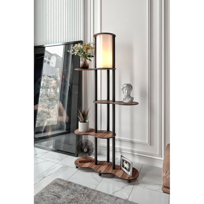 Подова лампа NOTO с полици 1xE27/40W/230V кафява/черна