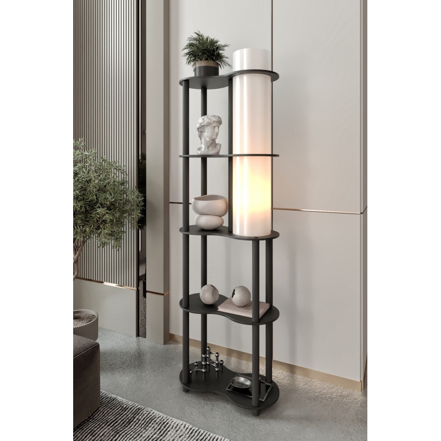 Подова лампа с полици NOTO 1xE27/40W/230V, черна