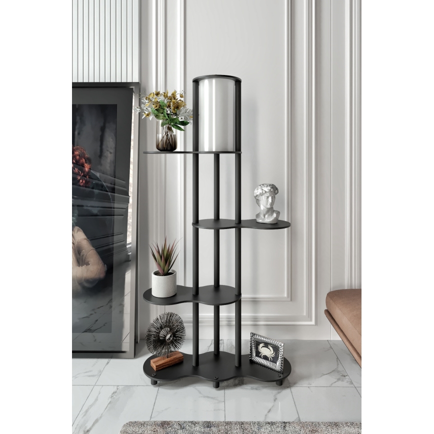 Подова лампа с полици NOTO 1xE27/40W/230V черна