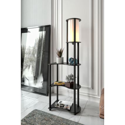 Подова лампа с полици NOTO 1xE27/40W/230V черна