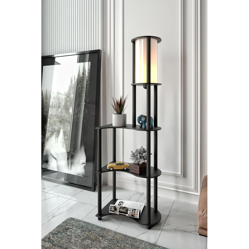 Подова лампа с полици NOTO 1xE27/40W/230V черна