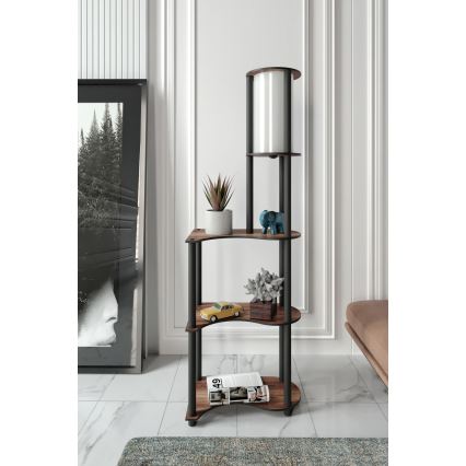 Подова лампа с рафтове 1xE27/40W/230V 140 см черен/кафяв