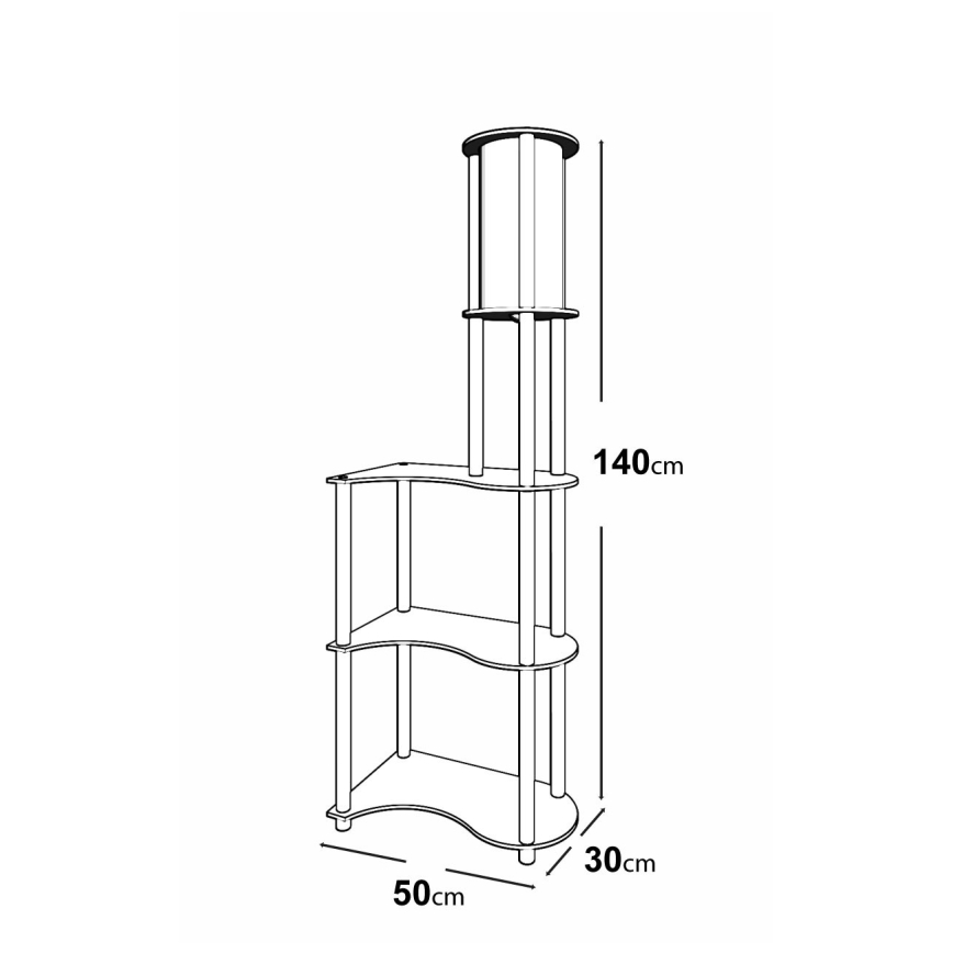 Подова лампа с рафтове 1xE27/40W/230V 140 см черен/кафяв