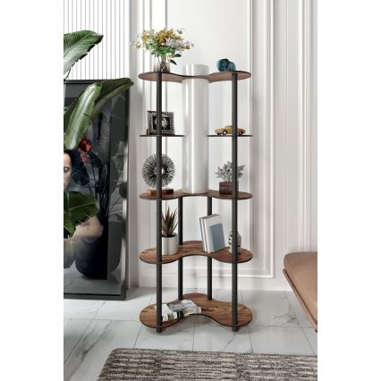 Подова лампа с рафтове 1xE27/40W/230V 150 см черен/кафяв