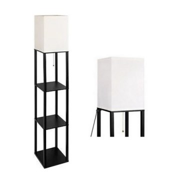 Подова лампа с рафтове 1xE27/60W/230V черен/бял