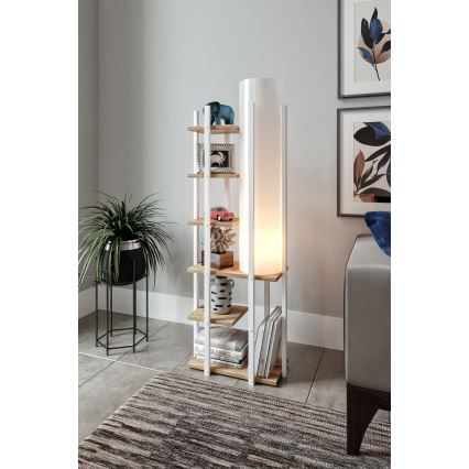 Подова лампа с рафтове MODA DOR 1xE27/40W/230V бял/кафяв