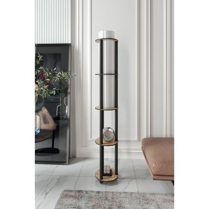 Подова лампа с рафтове NOTO 1xE27/40W/230V бежова/черна