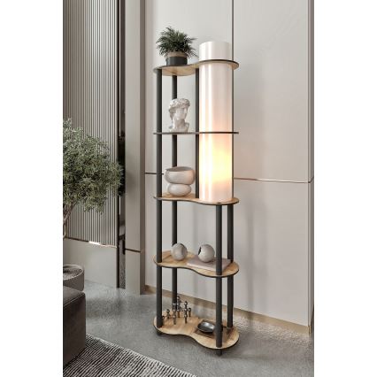 Подова лампа с рафтове NOTO 1xE27/40W/230V бежова/черна