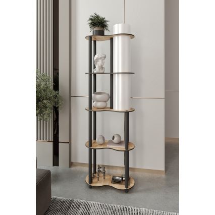 Подова лампа с рафтове NOTO 1xE27/40W/230V бежова/черна