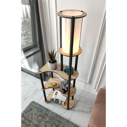 Подова лампа с рафтове NOTO 1xE27/40W/230V бежово/черно