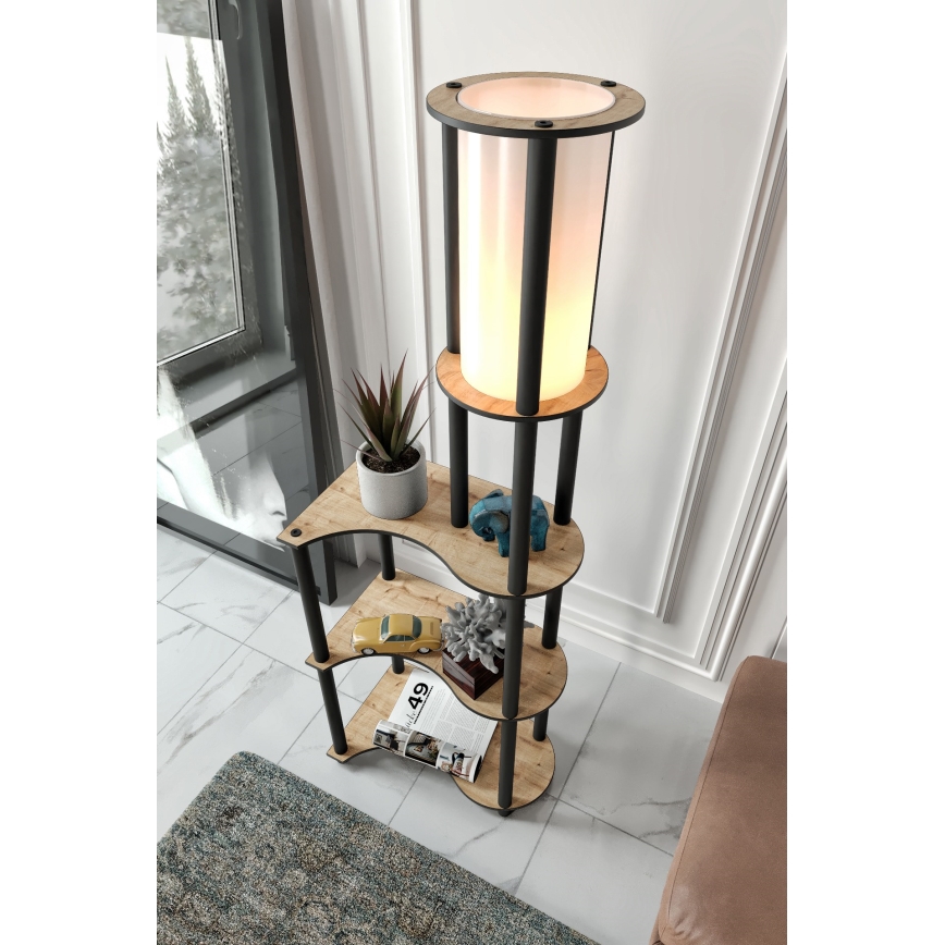 Подова лампа с рафтове NOTO 1xE27/40W/230V бежово/черно