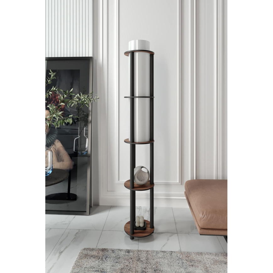 Подова лампа с рафтове NOTO 1xE27/40W/230V кафява/черна