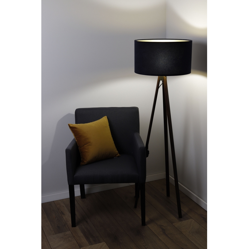 Подова лампа STANDART 1xE27/60W/230V черна/венге