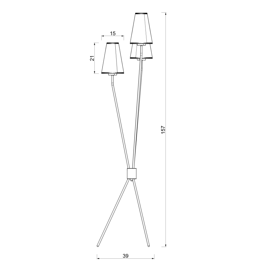 Подова лампа TREFOT 3xE14/15W/230V кафява/кремава
