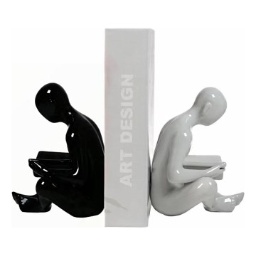 Подпора за книги 17,5x13x14 cm черна/бяла