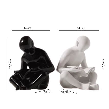 Подпора за книги 17,5x13x14 cm черна/бяла