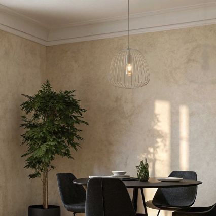 Подвес на кабел OVELLA 1xE27/15W/230V, диаметър 36 см, кремав