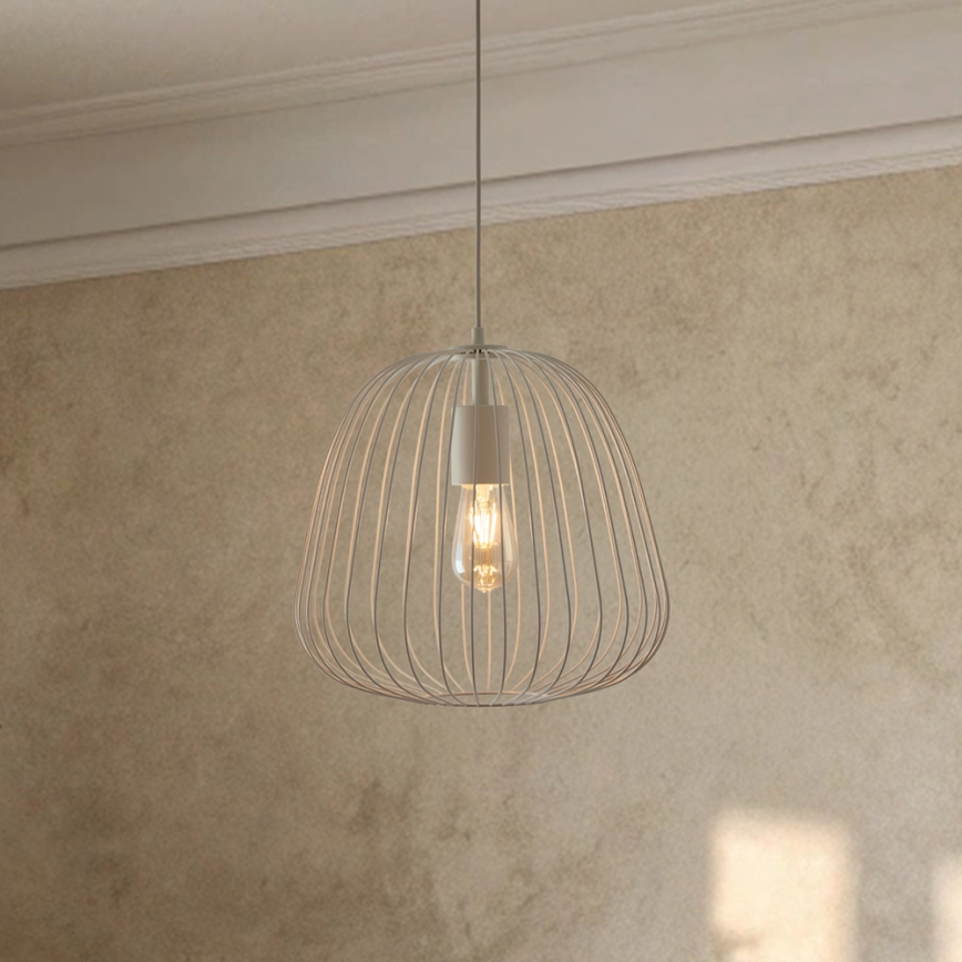 Подвес на кабел OVELLA 1xE27/15W/230V, диаметър 36 см, кремав