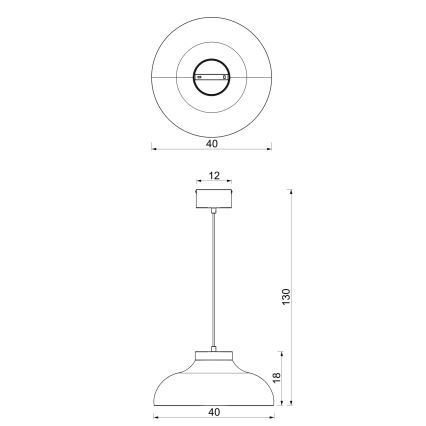 Подвесен полилей на кабел BASCA 1xE27/15W/230V кремав