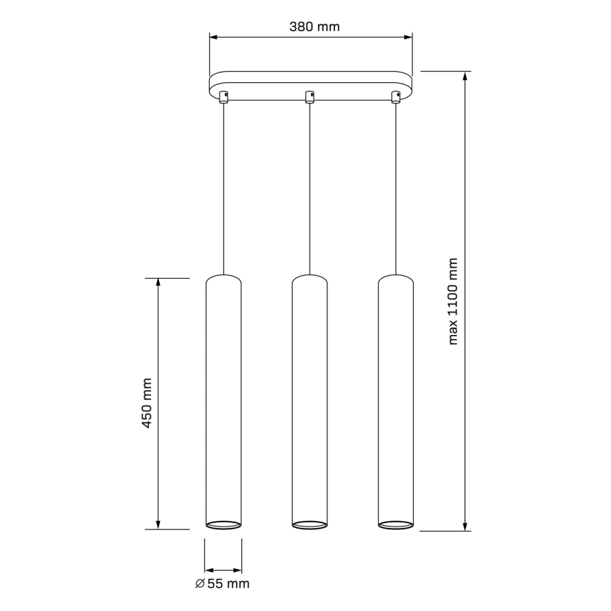 Полилей на кабел LUNGOMARE 3xGU10/10W/230V матиран хром