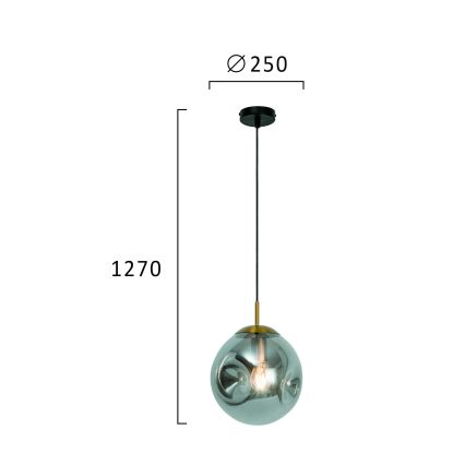 Подвесен полилей на кабел OSCAR, 1xE27/40W/230V, опушено черно