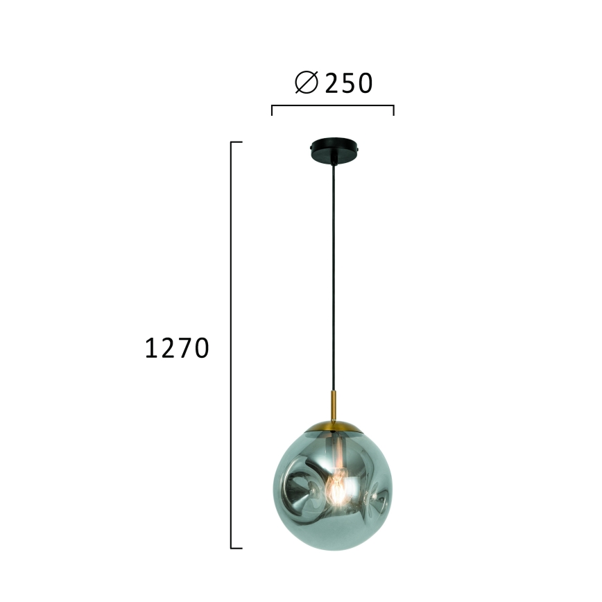 Подвесен полилей на кабел OSCAR, 1xE27/40W/230V, опушено черно