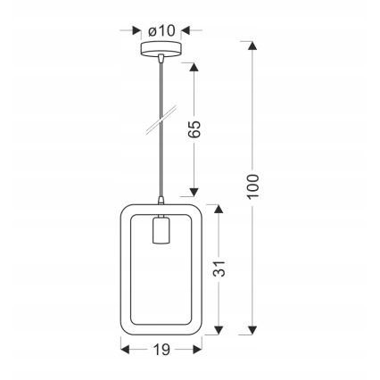 Подвесен полилей на кабел OSTOR 1xE27/40W/230V бежов/черен