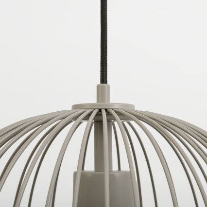 Подвесен полилей на кабел OVELLA 1xE27/15W/230V Ø 34 см бежов